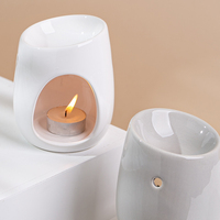 Lampe de table 2-en-1 en céramique en forme de cœur, nouveau modèle, mignon, pour brûleur de parfum, chauffe-cire et lanterne, vente en gros