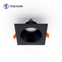 Plafonnier carré en aluminium moulé sous pression TN10AS1-Z |   Coupe de 95 mm, diamètre de 110 mm |   Tasse anti-reflet profonde |   Ampoule à chargement frontal |   MR16 GU10