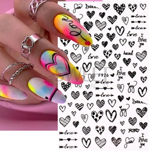TSZS corazón amor diseño 3D Nail Art pegatinas Rojo Negro corazón dulce <span class=keywords><strong>San</strong></span> <span class=keywords><strong>Valentín</strong></span> manicura calcomanías <span class=keywords><strong>uñas</strong></span> al por mayor - Product Image 1