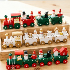 Mini Train Child Kid's <b>Wooden</b> Train Toy Christmas Gifts Christmas Decoration High Quality Christmas <b>Ornament</b> Wood - Product Image 1