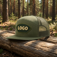 Casquette Richardson 168 style 7 panneaux à visière plate, vierge, avec patch en caoutchouc personnalisé, nouveau design, Gorro Snapback Trucker Cap en maille pour homme