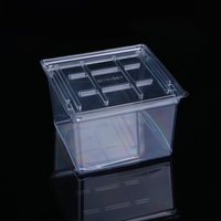 Boîte à bonbons en plastique transparente en PVC personnalisée avec compartiment vide et couvercle, boîte d'emballage jetable pour animaux de compagnie, pour usage alimentaire