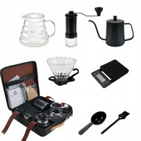 Ensemble de cafetière à café expresso pour infusion manuelle, 9 pièces, avec balance numérique, pot en verre, moulin manuel, kit de voyage pour café, idéal pour un cadeau