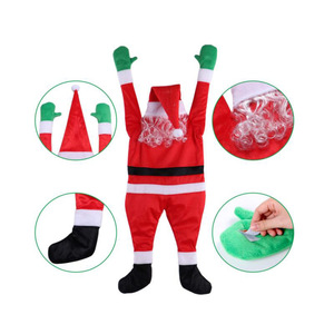 Santa Claus Climbing <b>Wall</b> Decoration Flannel Christmas Ornament 110cmx170cm Holiday Party <b>Decor</b> - Product Image 3