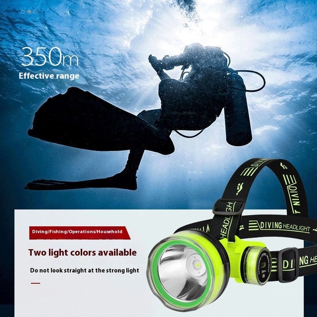 Diving Torch 1500 Lumens Ipx68 Waterproof Underwater 270 Degree Diving Searchlight Headlight