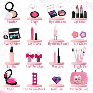 Trousse de <span class=keywords><strong>Maquillage</strong></span> Réel Lavable pour Enfant, Set de <span class=keywords><strong>Maquillage</strong></span> pour Tout-Petit, Princesse, <span class=keywords><strong>Jeu</strong></span> d'Imitation, Beauté, Cadeau d'Anniversaire Filles, Jeux et Jouets - Product Image 2