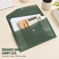 Pochette à documents A4 personnalisée en PP dépoli avec bouton-pression, grande capacité, classeur, impression OEM couleur, taille et logo