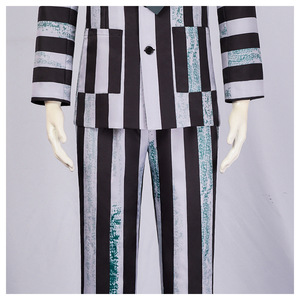 Costume rayé Beetlejuice de pointe, taille M, pour hommes adultes, tenue de cosplay pour Halloween - Product Image 2
