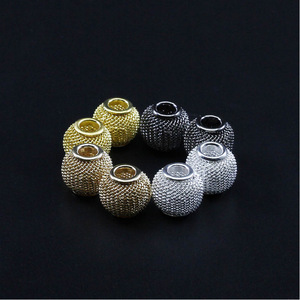 Perles en fil métallique ajourées rondes pour la fabrication de bijoux, bracelets, en argent, or, rhodium, bronze, or KC, en fer - Product Image 2