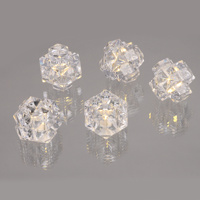 Bougie électronique sans flamme à LED facettée en forme de diamant, blanc chaud, pour décoration de table et festivals, vente en gros usine