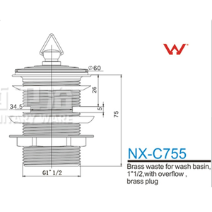 Sortie de <span class=keywords><strong>lavabo</strong></span> Pop-Up G1 1/2 en laiton chromé moderne, retrait facile, garantie de 3 ans, drain de <span class=keywords><strong>lavabo</strong></span> de salle de bain - Product Image 5