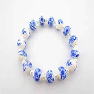 stretch pearl bead bracelet women Porcelain bead bracelet