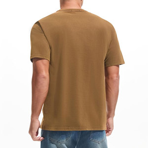 Collection été pour hommes, t-shirt en coton surdimensionné, couleur unie, col rond simple, coupe ajustée, vêtements décontractés sur mesure, t-shirts pour hommes - Product Image 4