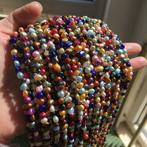 Perlas Barrocas Irregulares de Agua Dulce Teñidas de Colores, Sueltas, de 6-7 mm, al por Mayor, para la Fabricación de Joyas - Product Image 2