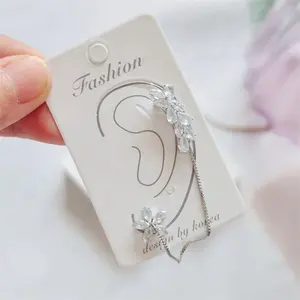 Customized logo high-end film-coated earrings packaging card simple niche earrings diy accessories packaging cardboard