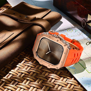 Pour montre 10 46mm en <span class=keywords><strong>acier</strong></span> inoxydable avec boîtier de montre PC avec bracelet en caoutchouc fluoré boîtier de protection modifié couvercle de montre - Product Image 4