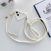 Coque de téléphone en silicone souple avec lanière réglable pour iPhone 6 7 8 11 12 13 14 15 Pro/Plus/Pro Max