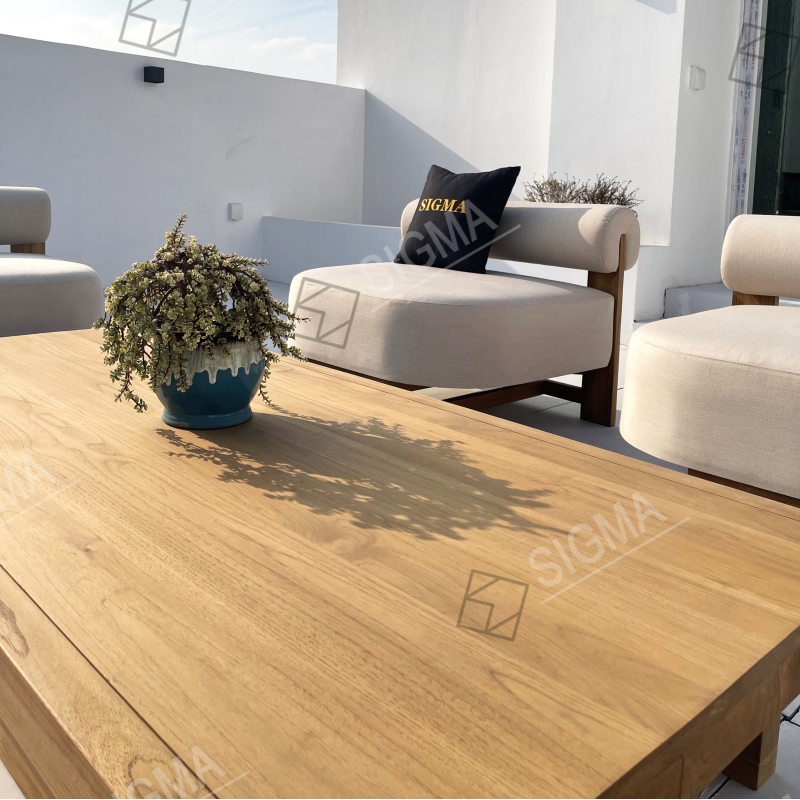 Luxury Outdoor Garden Patio Furniture Modern hotel Teak Wood Lounge Sofa Set High quality Sectional garden Sofa