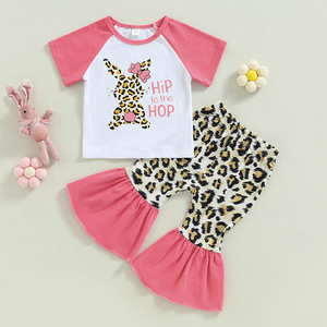 High Quality Easter <strong>Bunny</strong> Bell-bottoms Clothes Kids <strong>Girls</strong> Clothing Sets Boutique Baby <strong>Outfit</strong> - Product Image 2