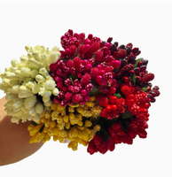Vente en gros de mini-tiges de baies artificielles faites à la main, 10 cm, bouquet de baies en mousse pour la fabrication de couronnes DIY, respectueux de l'environnement, en vrac