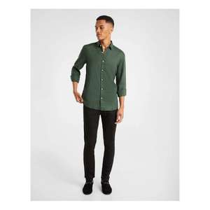 <b>Men</b> <b>Shirt</b> Classic Long <b>Sleeve</b> Button Front Solid Color Comfortable Casual Wear For Daily Office Travel And Outdoor Style - Product Image 5