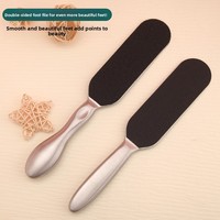Lime à pieds ovale double face en acier inoxydable pour pédicure, exfoliation et élimination des callosités et peaux mortes, vente en gros