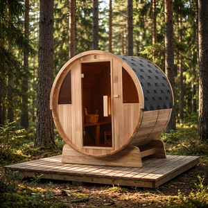 Sauna extérieur moderne de haute qualité en bois de cèdre japonais, pour 4 personnes, avec poêle Harvia, usage familial, logo personnalisé OEM - Product Image 1