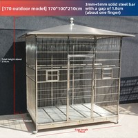 Cage à oiseaux en acier inoxydable pour grands perroquets, entièrement soudée, anti-rouille, volière avec plateforme d'activités supérieure