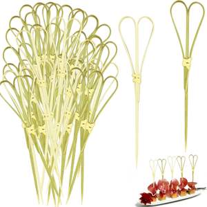 Picks à Cocktail en Bambou Brochettes de Bambou Cure-dents à Cocktail pour Apéritif Pics Alimentaires Bâtonnets à Cocktail - Product Image 1