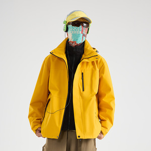 Veste coupe-vent 3-en-1 style Tmall Beto pour femme et homme, ensemble deux pièces ; imperméable, coupe-vent, chaud, à capuche, technique pour l'extérieur - Product Image 2