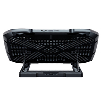 Support pour ordinateur portable réglable en hauteur avec éclairage LED, 3 ventilateurs, refroidisseur d'air USB, ventilateur de refroidissement et support pour téléphone