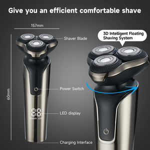 <span class=keywords><strong>Afeitadora</strong></span> Eléctrica PRITECH de Alta Velocidad con Motor Potente, <span class=keywords><strong>Afeitadora</strong></span> de Barba Húmeda y Seca a Prueba de Agua, Pantalla LED, Carga Rápida Tipo C, Maquinilla de Afeitar Masculina - Product Image 4
