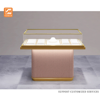Vitrine de présentation de bijoux de luxe avec éclairage LED, armoire de vente au détail en verre trempé pour boutique