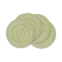 Napperons de table en polypropylène et coton de couleurs mélangées napperons résistants à la chaleur napperons tressés tissés napperons de table ronds
