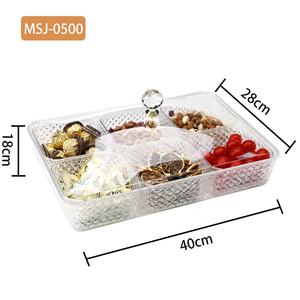 Plateau de service en acrylique avec anse avec composants Assiette de séparation en acrylique pour bonbons, noix, chocolat, biscuits, fruits - Product Image 2