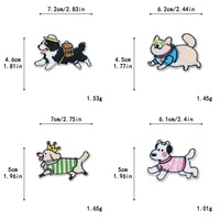 Patch Bordir Komputer Motif Anjing Kecil Lucu untuk Dekorasi Tas, Sepatu, Topi, Celana & DIY