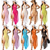 Robe en crochet d'été pour femmes, robe de plage, couverture de bikini, maillot de bain, couverture de maillot de bain en tricot
