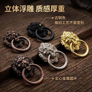 Golden Lion Head Cabinet <b>Door</b> Handle Zinc Alloy Die Casting Traditional Style Ring Shape Surface Decoration Durable - Product Image 4
