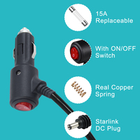 Prise allume-cigare 12V pour véhicule avec interrupteur vers câble d'alimentation DC 5521 pour Starlink Mini DC 5,5 mm Charge