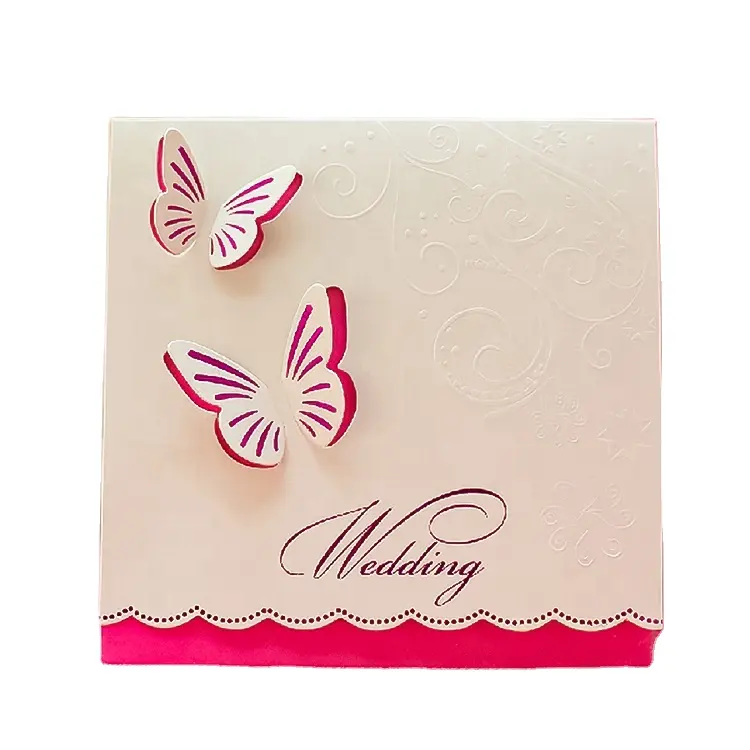 I fornitori cinesi hanno personalizzato le carte di nozze dell'invito di Logo di progettazione lussuosa all'ingrosso dei mestieri di carta