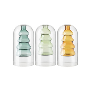 Bouteille d'arôme créative à double couche en verre soufflé transparent, décoration intérieure nordique pour Noël, décoration florale hydroponique - Product Image 5
