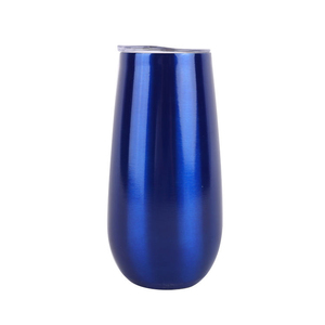 6oz Stainless Steel Insulated Champagne Flute <b>Double</b> <b>Wall</b> Vacuum Stemless Wine Tumbler with Lid - Product Image 5