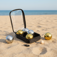 Ensemble de boules de pétanque et de boccia pour la plage, 3 pièces dorées et 3 argentées, avec sac personnalisé pour les jeux sportifs