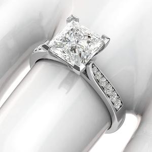 <span class=keywords><strong>Bague</strong></span> en or 18 carats avec <span class=keywords><strong>diamant</strong></span> <span class=keywords><strong>Solitaire</strong></span> de 2 carats de taille <span class=keywords><strong>princesse</strong></span> Bagues de fiançailles pour femmes - Product Image 6