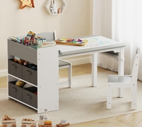Ensemble de chaises de bureau d'étude pour enfants Offre Spéciale Matériel d'apprentissage Table de rangement de jouets Table et chaise pour tout-petits avec bibliothèque