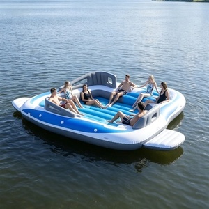 Nouveau bateau <span class=keywords><strong>gonflable</strong></span> pour <span class=keywords><strong>6</strong></span> <span class=keywords><strong>personnes</strong></span>, île flottante, yacht de fête en mer, bateau de rafting en PVC écologique, capacité maximale de 400 cm - Product Image 3