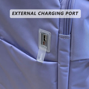 Valise de Luxe Légère en Nylon à Double Fermeture Éclair, Bagage de Voyage <span class=keywords><strong>Trolley</strong></span> Imperméable en Tissu à 4 Roulettes Pivotantes, Sac Décontracté pour Femme - Product Image 4