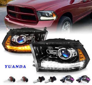 Feux avant LED pour Dodge RAM 2009-2018, faisceau haut, faisceau bas, clignotants, feux de jour (<span class=keywords><strong>DRL</strong></span>) avec bleu, 12V, compatibles avec les phares Dodge Ram - Product Image 4