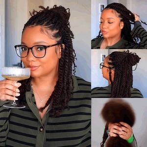 18 Pouces 50g Vrac Afro Crépu 100% Vrais Cheveux Humains Brésiliens Remy Mini Tresses Torsadées Locs Crochet Bouclées Crépues Styles Protecteurs Perruques - Product Image 6