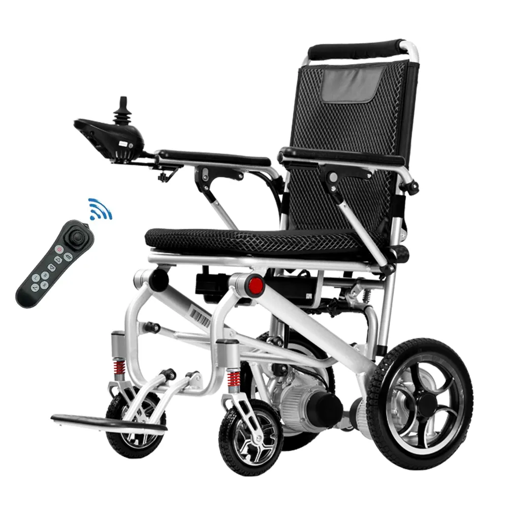 Hot Selling Alumínio Blue-tooth Control Lightweight Power Wheelchair Portable Folding Cadeira de rodas elétrica barata para adultos